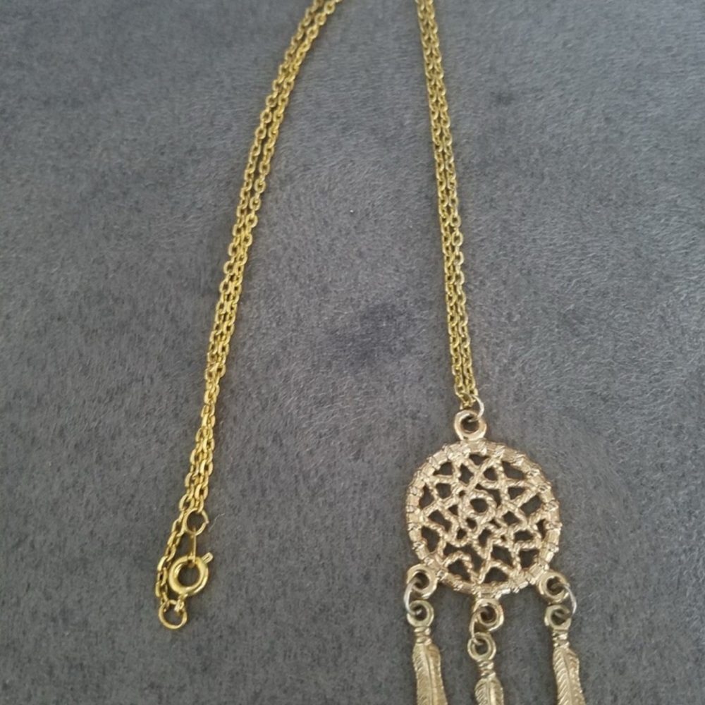 Gold Dreamcatcher Pendant Necklace